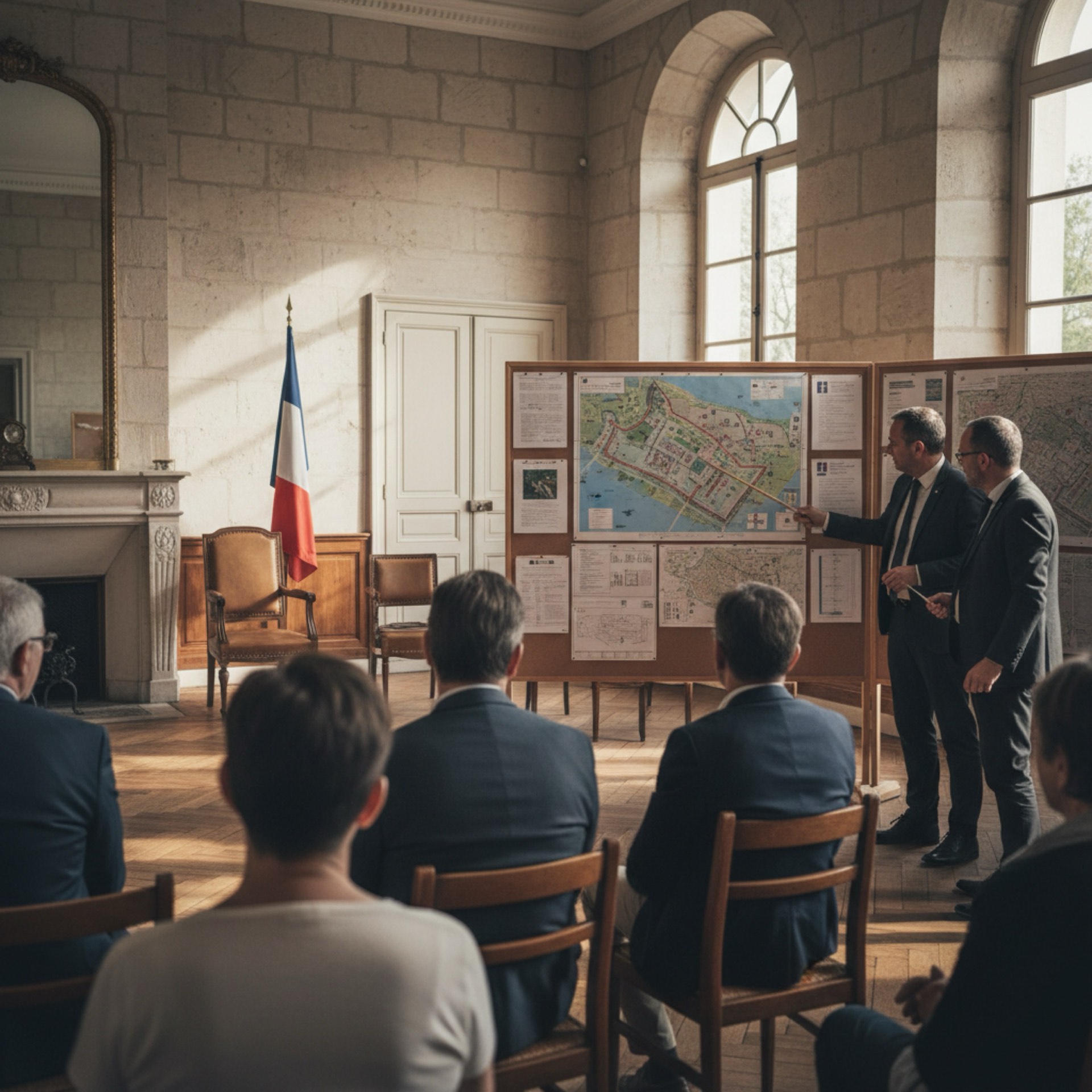 Réunion publique dans une mairie française
