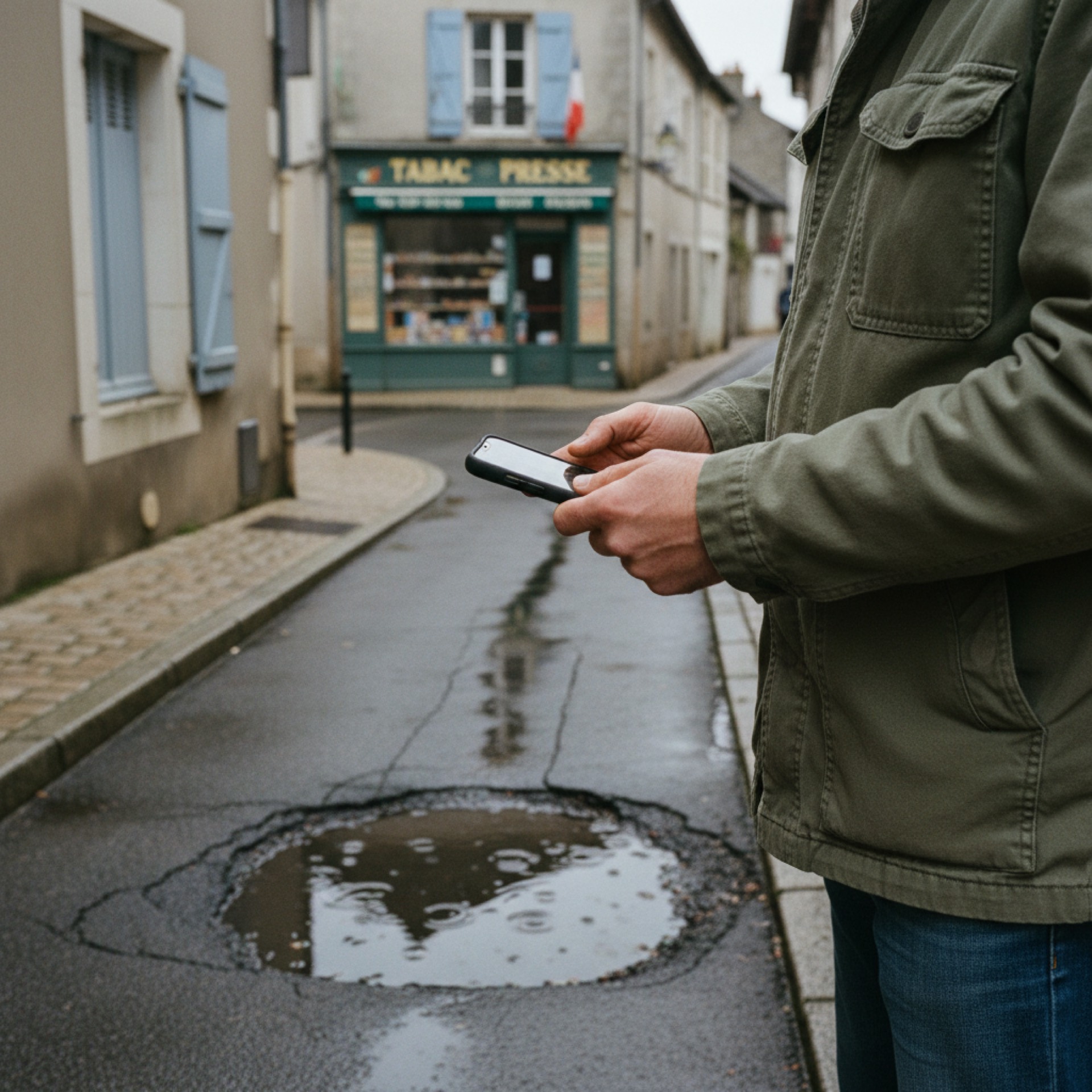 Habitant signalant un nid-de-poule dans sa rue
